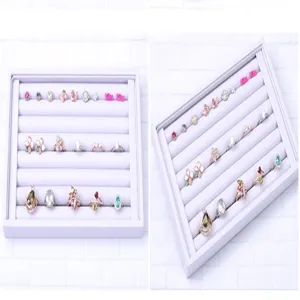 Eis Samt Schmuckpräsentationsschale für Ringe und Ohrringe, weicher Organizer für Vitrine.