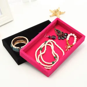 Samt Schmucktablett Ring Display Aufbewahrungsbox Organizer für Ohrringe Armbänder und Ketten.