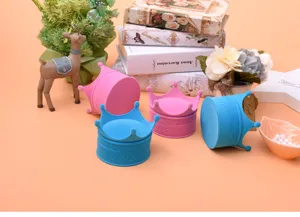 Cute crown velvet jewelry box portable contact lens case cute storage container organizer
