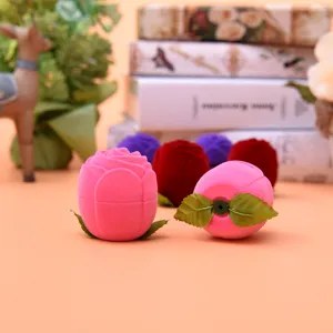 Velvet rose ring box for proposal, Valentine gift jewelry packaging box, romantic ring holder.