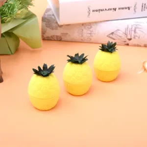 Cute pineapple shaped velvet jewelry box for rings and earrings desktop storage display.