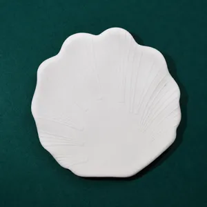 White shell shaped plaster tray jewelry display prop photography background decoration plate