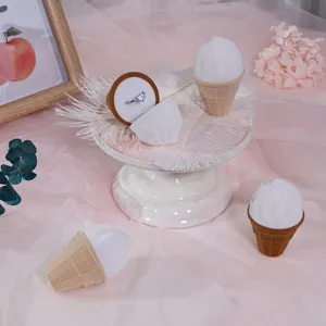 Boîte à bague cornet de glace mignonnne boîte à bijoux floquée coffret cadeau de fiançailles détail