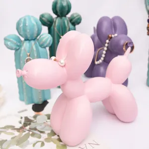Nordic creative balloon dog jewelry organizer cute resin desktop ring necklace storage stand