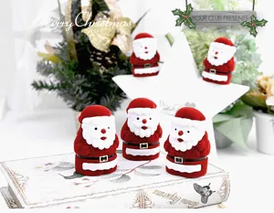 Scatola anello cartone animato Babbo Natale carina contenitore gioielli regali di Natale.