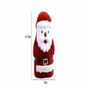 Carina scatola per anelli in velluto Babbo Natale astuccio porta gioielli 6.5x4cm