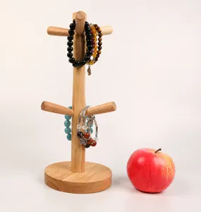 Solid Wood Jewelry Display Stand Tree Shape Necklace Organizer Bracelet Holder Desktop Storage Rack For Home Office Decor