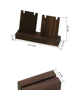 Solid black walnut jewelry display stand detail showing precise dimensions and slots.