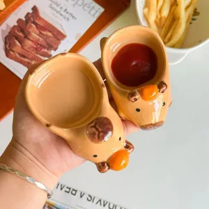 Grazioso Piatto per Salsa in Ceramica Capibara Ciotola per Condimenti Animali Cucina