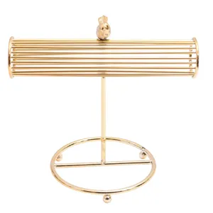 Soportes para joyas de metal dorado con diseño de pájaro para organizar pendientes y pulseras.