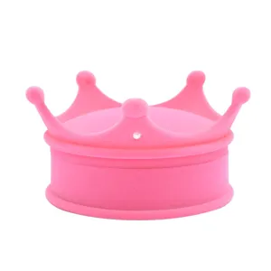 Rosa Kronen Samt Schmuckdose, elegante Ring- und Kettenaufbewahrungsbox für Geschenke.