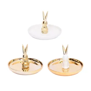 Noordelijk minimalisten keramische dier sieraden opbergbak schattig konijn decoratief
