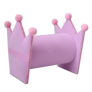 Supporto per fascia in velluto corona rosa espositore carino pompon per ragazze
