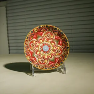Piatto per condimento in ceramica boho da 5.5 pollici motivo mandala dettaglio
