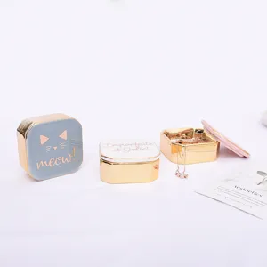 Ensemble de boîte à bijoux en céramique, élégant organiseur carré avec couvercle déco.