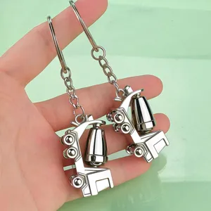Llavero creativo de aleación con forma de camión hormigonera, modelo de ingeniería