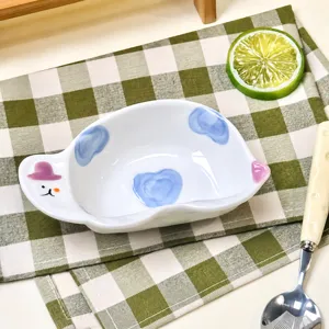 Piatto da snack in ceramica dipinto a mano creativo carina tartaruga piatto stoviglie