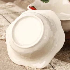 Keramische fruitkom dagelijks servies set met aardbei patroon keuken detail display