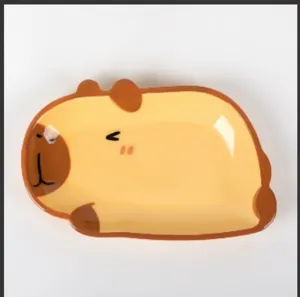 Niedlicher Keramikteller in Kapibara-Form Cartoon Tiergeschirr fur Kuche und Tischdeko