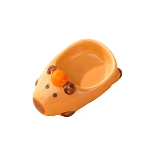Graziosa ciotola in ceramica Capybara per salsa, simpatico design di animali per la cucina.