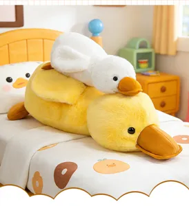 Cute yellow duck plush toy pillow soft companion doll for kids birthday gift home decor cozy