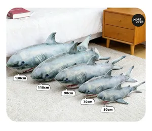Simulation shark plush toy pillow large marine animal doll for kids birthday decoration