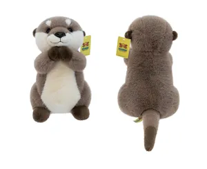 Cute simulated otter plush toy with magnetic design, soft stuffed doll birthday gift.