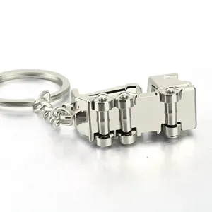Llavero de camión mezclador de aleación de plata pulida premium modelo de construcción