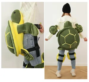 Set di protezione in peluche tartaruga per bambini pattinaggio sci dettagli schiena