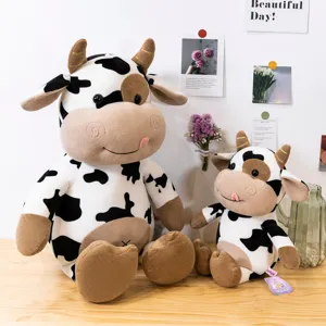 Set di peluche mucca carina, morbida bambola di stoffa cuscino per regali bambini decorazione casa.