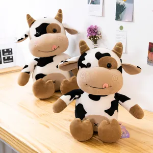 Simpatico peluche mucca bambola animale imbottito regalo compleanno bambino cuscino arredo
