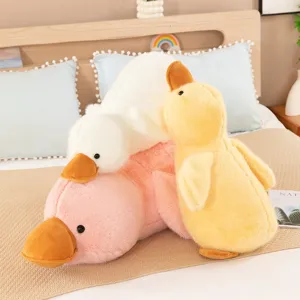 Cute lying duck plush toy soft pillow doll for kids girls birthday gift home decor