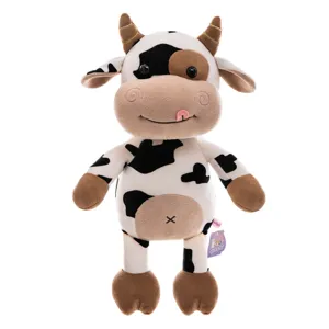Simpatico peluche di mucca cartone animato bambola per regalo di compleanno bambini