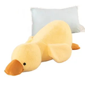 Cute lying duck plush toy, soft stuffed animal pillow for kids and girls, sweet birthday gift.
