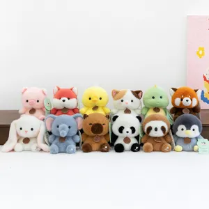 Cute plush animal toys set cute stuffed dolls pig fox panda penguin for kids gifts decor