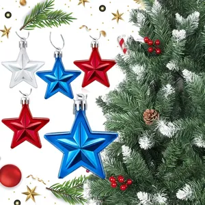 Set van 7 cm 3D-sterornamenten voor feestdagen en Independence Day decoratie