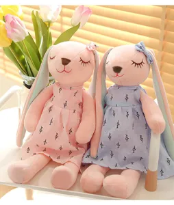 Cute lop-eared bunny plush toy soft doll for kids sleeping pillow birthday gift and room decor