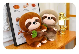 Set di peluche bradipo carino, morbido animale di peluche con rametto, regalo perfetto per bimbi.