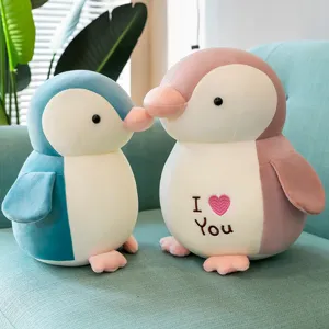 Cute plush penguin stuffed animal toy soft huggable pillow for kids and girls cute gift