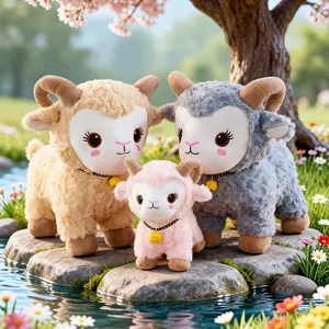 Ensemble de peluches mouton mignonnes avec cloches, animaux en peluche doux pour cadeaux d'enfants