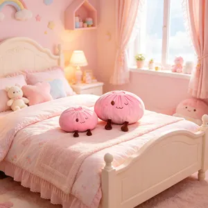 Joli coussin en peluche pain rose poupée douce chambre d'enfant décoration jouet