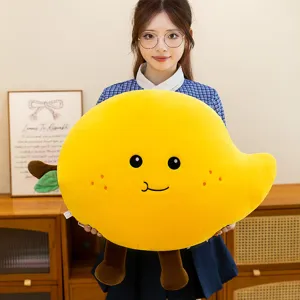 Adorable peluche en forme de mango, oreiller de fruit doux, poupee cadeau pour enfants.