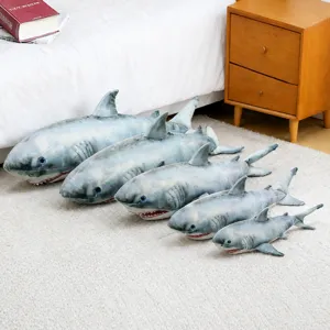 Simulation shark plush toy pillow soft marine animal doll kids birthday gift home decor