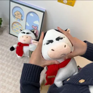 Süßes hässliches Kuh Plüschtier Cartoon Heilung kleine Kuh Dekoration Desktop Begleiter Puppe