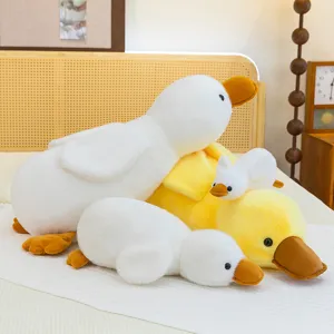 Cute yellow duck plush toy hugging pillow for kids soft stuffed animal doll birthday gift set