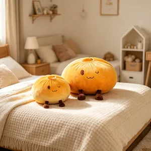 Adorable oreiller en peluche de petit pain farci jouet mignon poupée de dessin animé déco