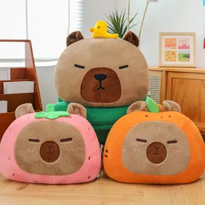 Grazioso cuscino in peluche capybara morbido animale imbottito bambola per bambini.