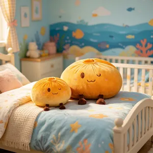 Joli coussin en peluche pain brioché détail jouet rembourré doux avec visage mignon pour maison