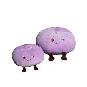 Oreiller en peluche de brioche violette mignonne créative poupée douce coussin maison