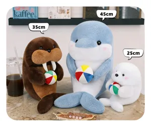 Cute plush animal doll plushie pillow soothing toy for children gift companion detail view